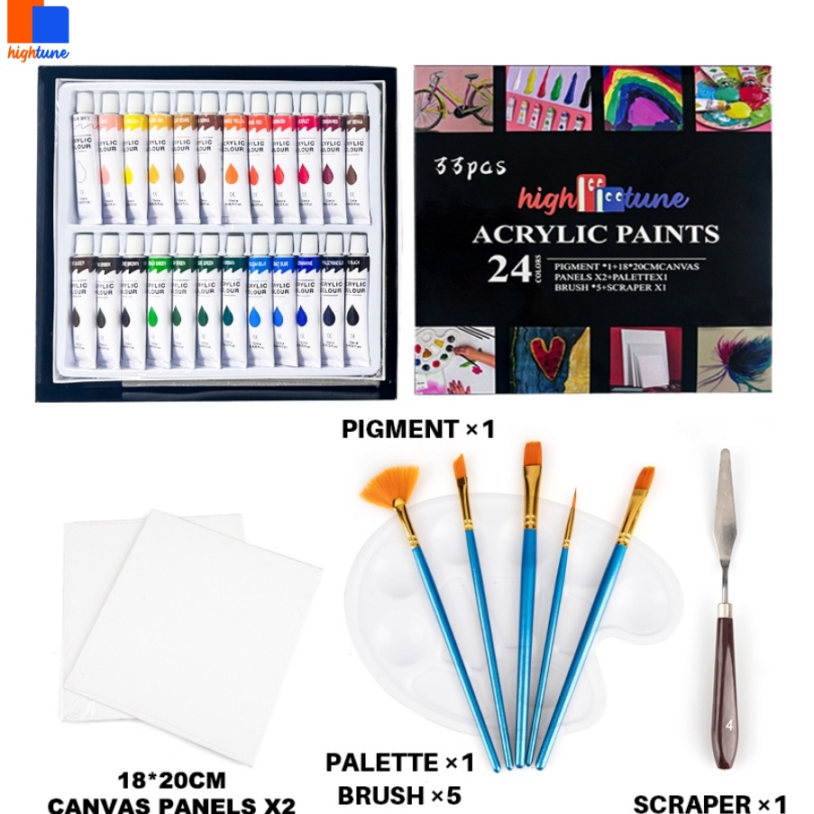 

Pabrik Hightune Acrylic Paint Set Cat Akrilik Set 1224 Warna 1ml Lukis Kanvas Maries Acrylic DasarPrimer