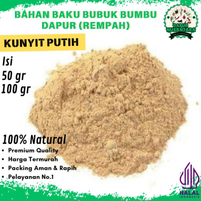 

Bumbu Dapur Bubuk (KUNYIT PUTIH BUBUK) Rempah Lengkap Murah Grosir Alami Natural 100% Penyedap Rasa Masakan Halal Premium Quality