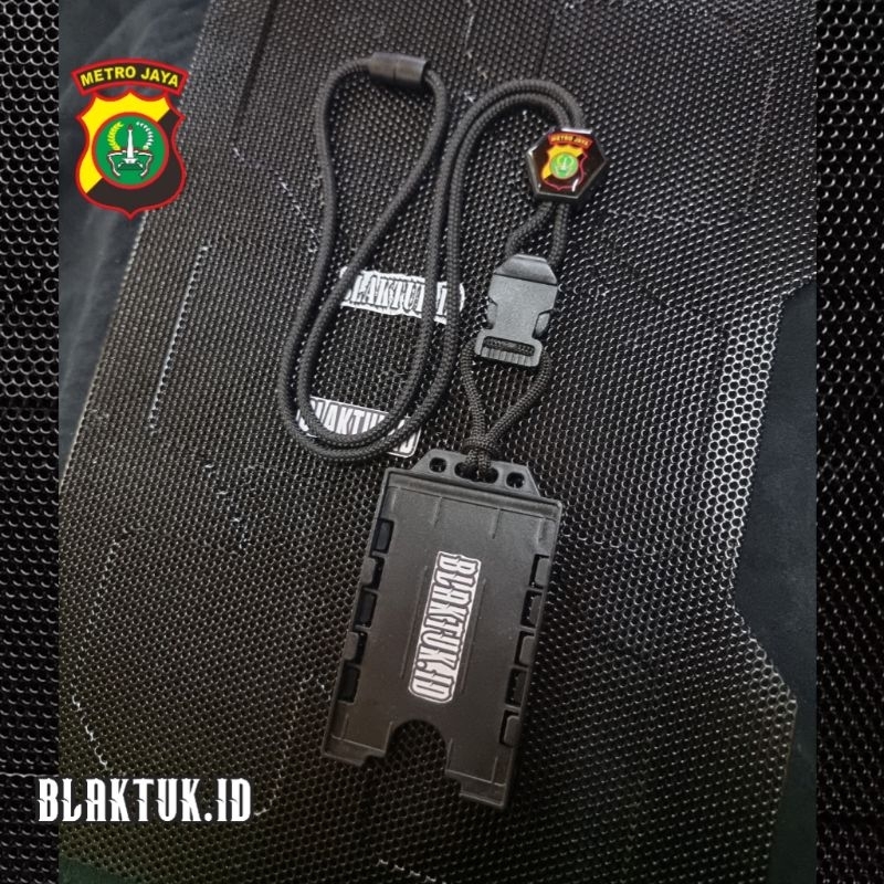 

Lanyard tactical holder id card Slide exagonal logo POLDA METRO JAYA