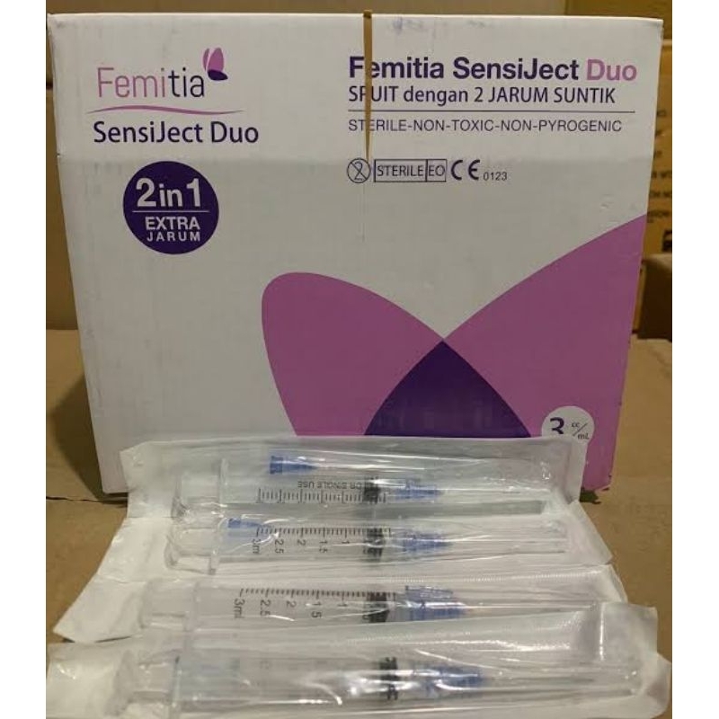 Speed 3 cc / Spuit 3 cc 2in1 / Femitia SensiJect Duo (Perbox isi 100 pcs)