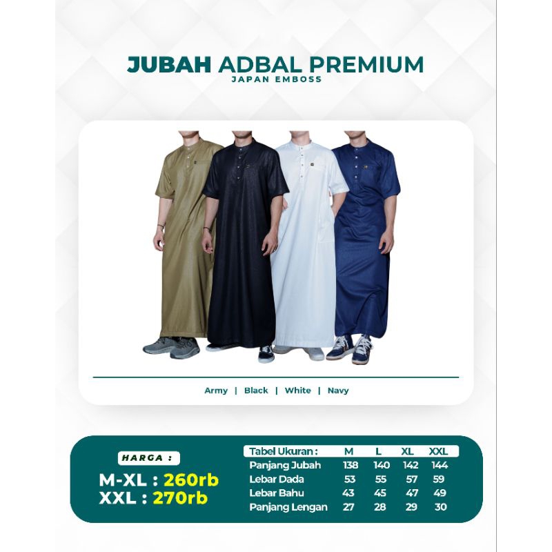 GAMIS PRIA JUBAH ADBAL MOSPED BUSANA MUSLIM ORIGINAL