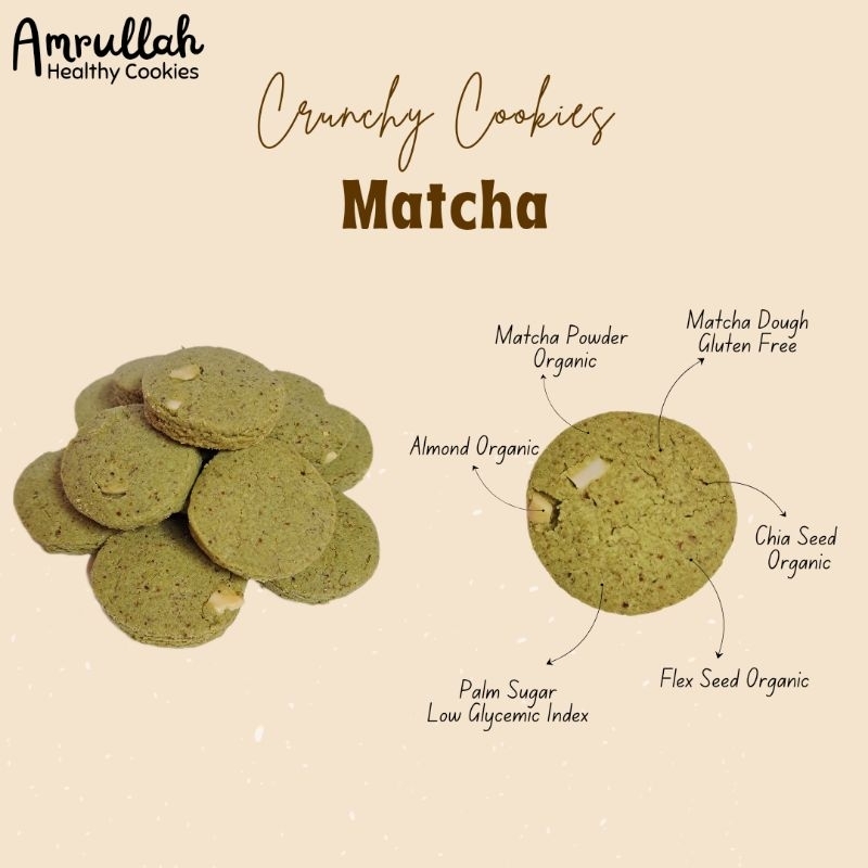 

Healthy CRUNCHY Cookies - Matcha