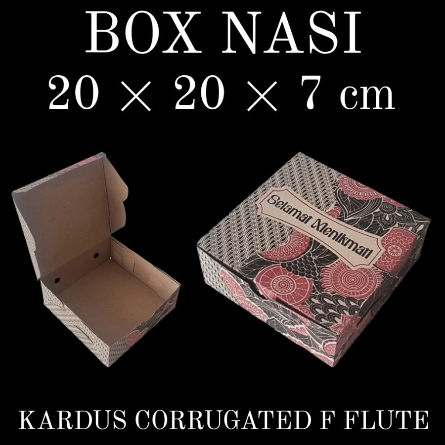 

25 Pcs Box Catering Dus Makan Takeaway Box Jajaan Snack Ukuran 20 x 20 x 7cm