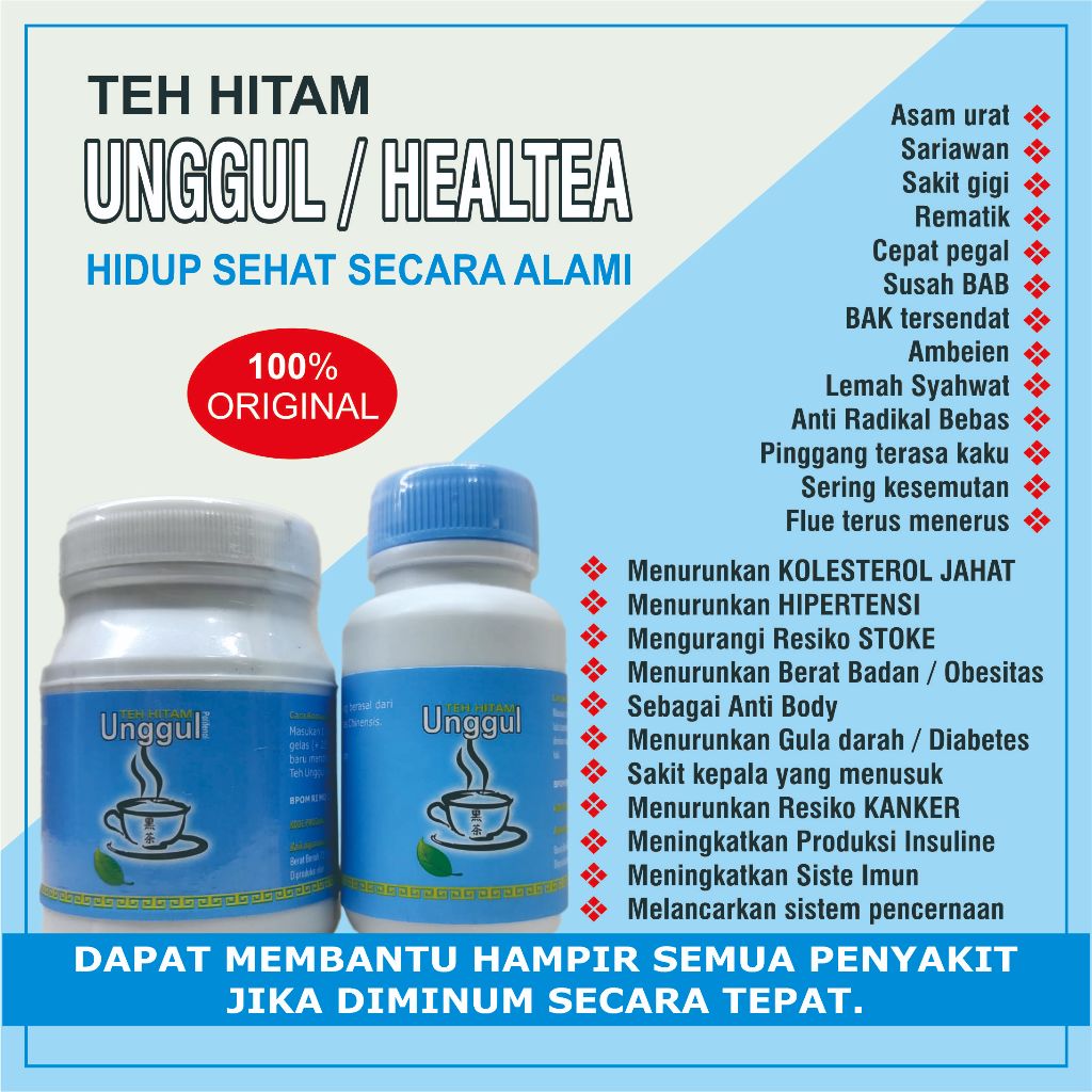 

Teh Hitam UNGGUL / Healtea Varial BESAR 72gr 100% Asli Original