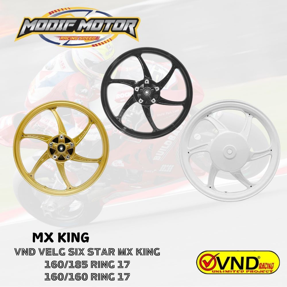 VND Velg Six Star Mx King 160/185 Dan 160/160 Ring 17 MX king