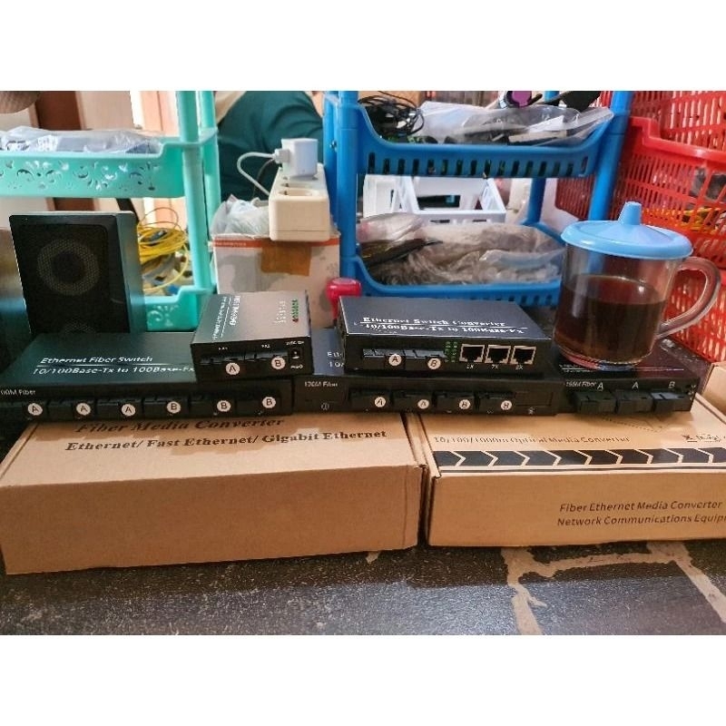 Media Converter 1 | 2 | 3 | 4 | 6 Port FO | ethernet fiber switch htb - 2port sc 4Lan