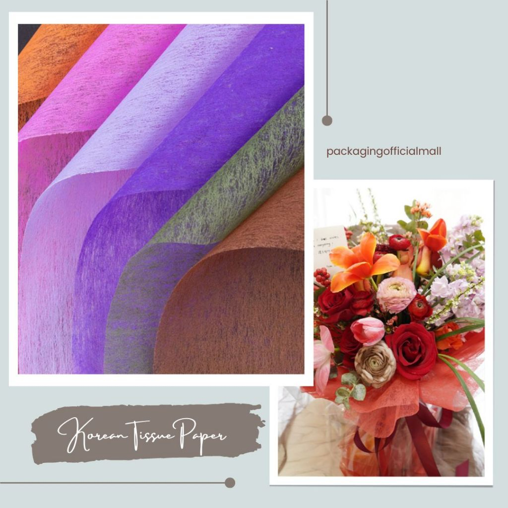 

KOREAN TISSUE PAPER / KERTAS TISU / KERTAS BUKET BUNGA / FLORIST PAPER / CELLOPHANE