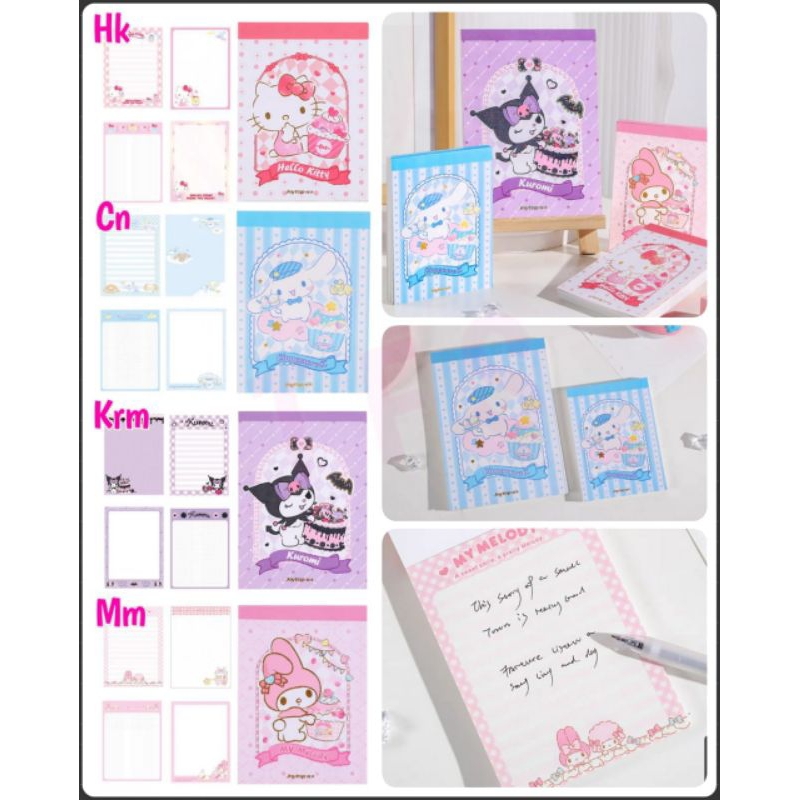 

Memo sanrio / memo hellokitty cinnamoroll / notes kuromi melody