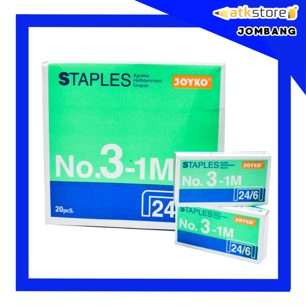 

(PACK) JOYKO Nieces No. 10 -1M/ No. 3 -1 M - Isi Staples Joyko Refill Stapler 1 PACK Isi 20 - ATJ