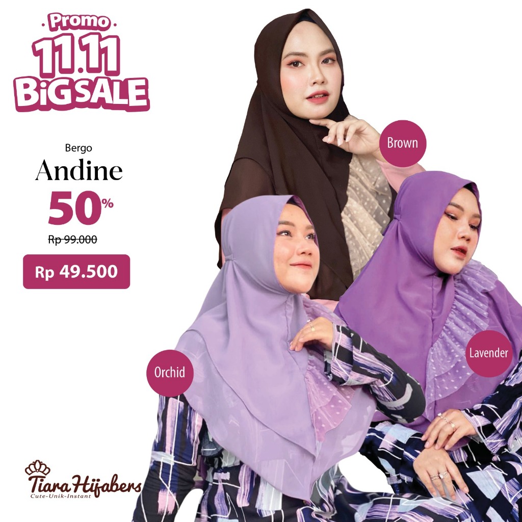 Hijab Bergo andin Kekinian Wanita Cantik Bahan Eksklusif