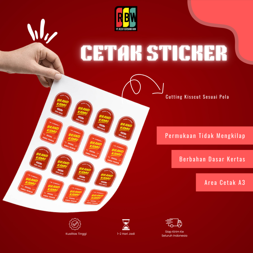 

Cetak Stiker HVS A3+ Cutting Kiss Cut - Die Cut - No Cut/ Sticker Label / Stiker HVS Lembaran