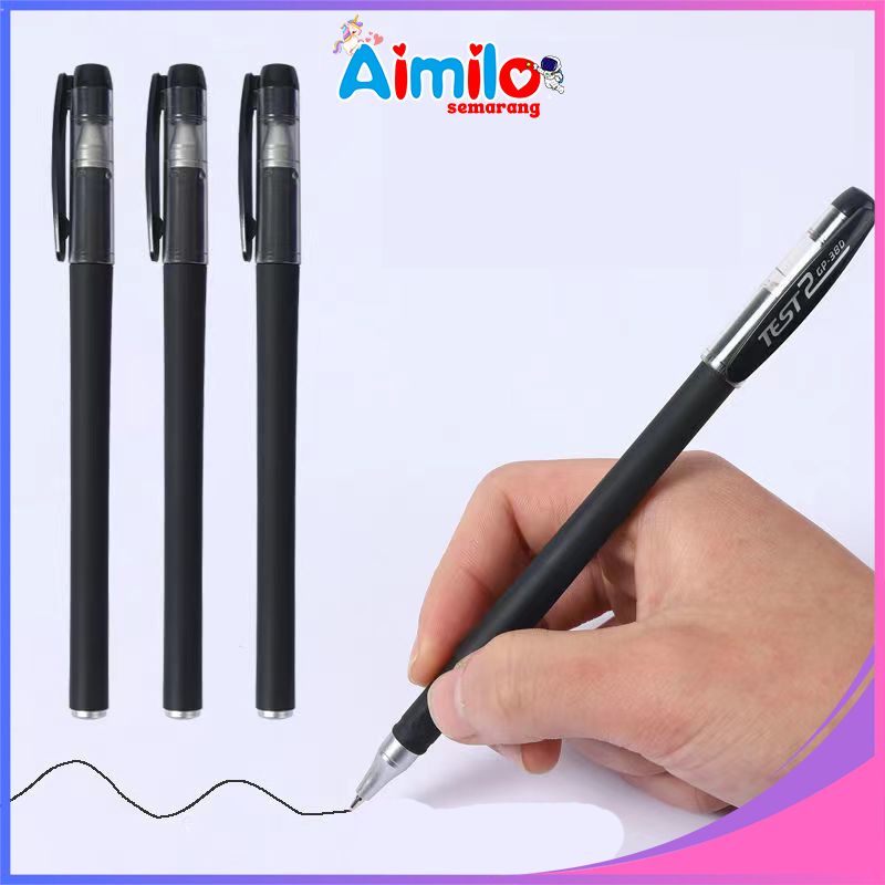 

Aimilo - Pulpen Gel Pen Gel Tabung Jarum Penuh 3 Warna 0.5mm Satuan - Bolpoin Gel Ballpoint Dengan Tutup