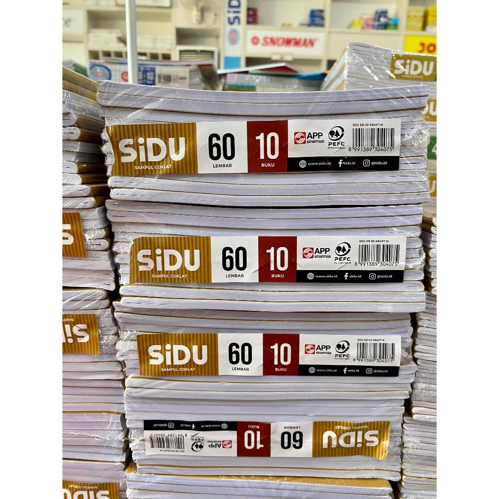 

(PAK) BUKU TULIS SIDU 60 KRAFT + BONUS / Buku Tulis Sinar Dunia 60 Lembar 10 pcs/ Buku Tulis Murah