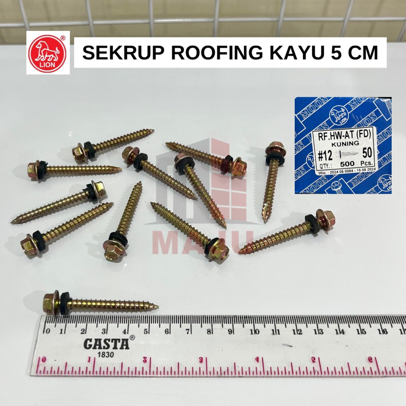 Sekrup Roofing Kayu 5 cm 6 cm 7 cm / Baut Roofing Kayu / Baut Ulir Kasar 12 x 50 mm 12 x 70 mm