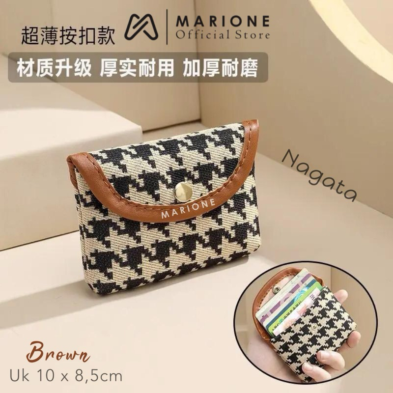 MARIONE - NAGATA Dompet koin dan kartu Bahan Kanvas Dompet Wanita Korea