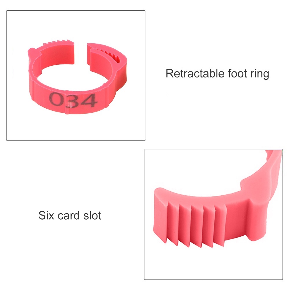 YIY 100PCS/SET Cincin Kaki Ayam Tanda Unggas Gesper Cincin Kaki Unggas