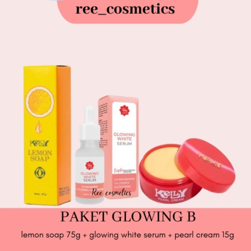 KELLY Paket Lengkap Lemon Soap + Pearl Cream + Viva Glowing Serum Kelly Paket Skincare Mencerahkan