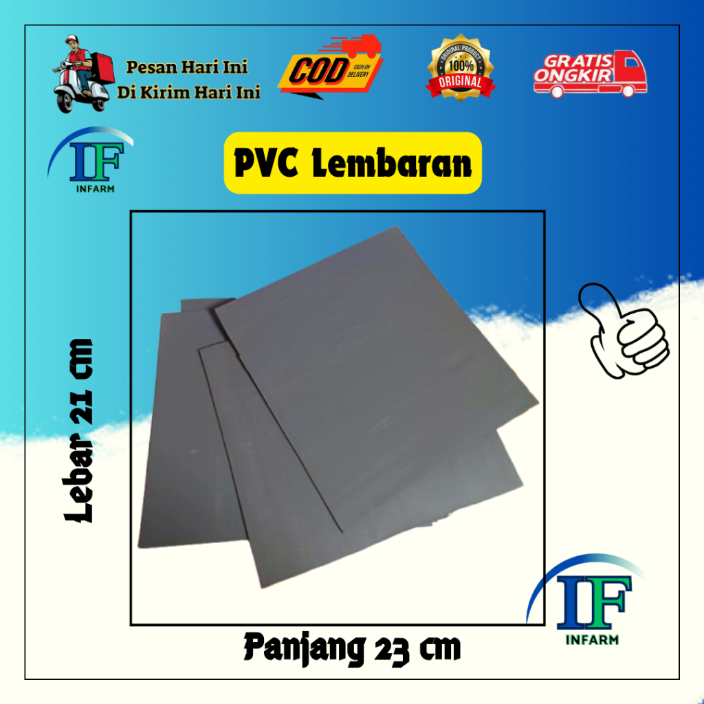 Pipa Lembaran Pvc Lembaran Pipa Paralon Lembaran Ukuran 21 x 23 cm tebal 1.67mm INNFARM