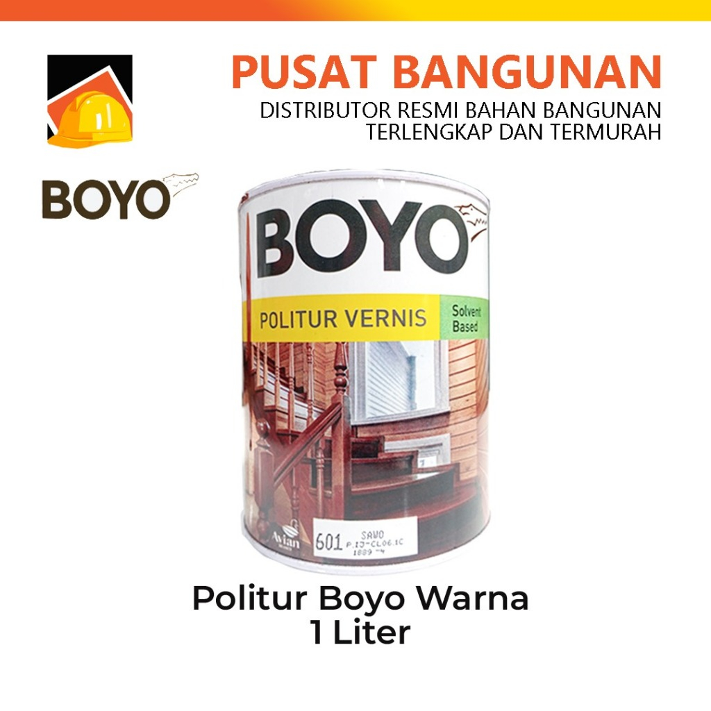Cat Politur Boyo Warna 1Liter - Cat Kayu - Sawo/Akasia/Anggur/Walnut/Cheery/Kurma/Manggis/Jati