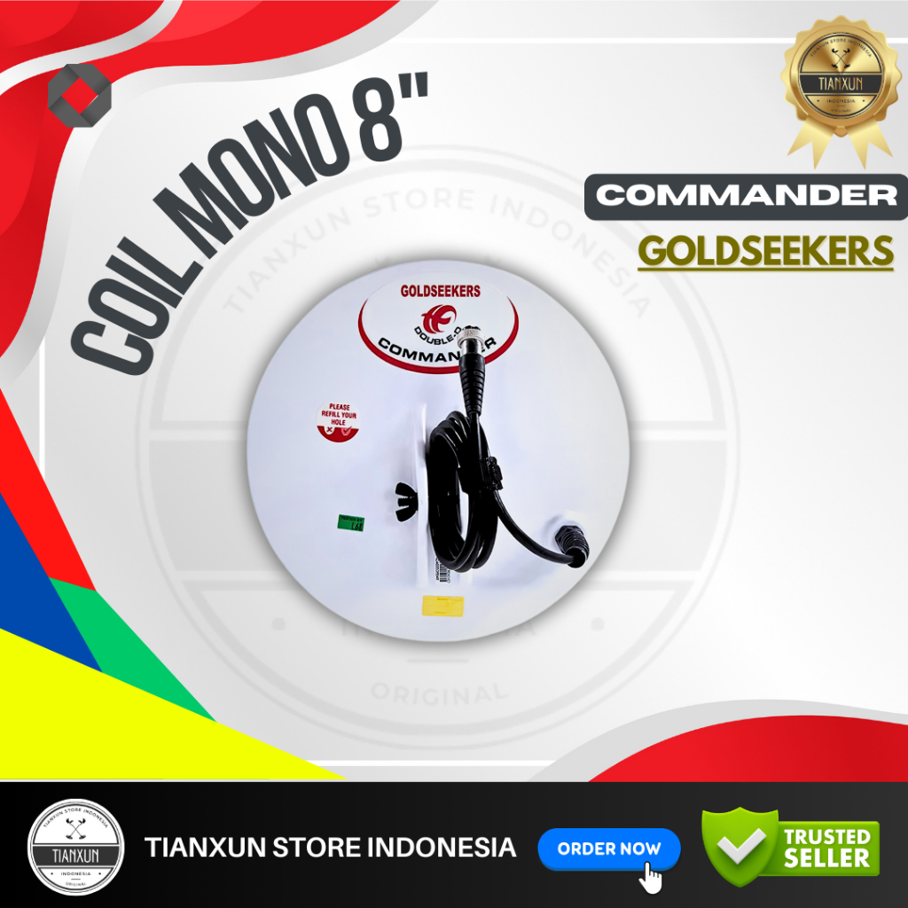 ORIGINAL COIL MONO SNIPER COMMANDER 8" INCH Koil Kumparan Metal Detektor Logam GFX7000 GDX8000 GPX50