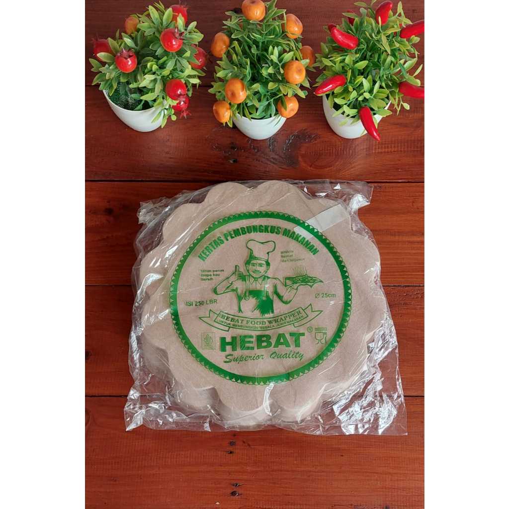 TERMURAH  Kertas Nasi Bunga  25 cm/ Merk Hebat / Bungkus Nasi / Kertas nasi bulat