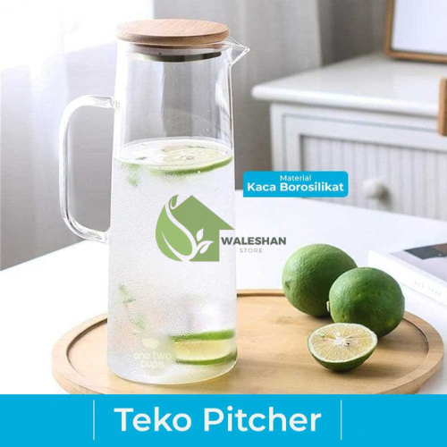 Teko Kaca Jumbo Besar Jug Pitcher Teko Pemasak Air Panas Wadah Air Es Buah Teh Kopi Serbaguna Teko K