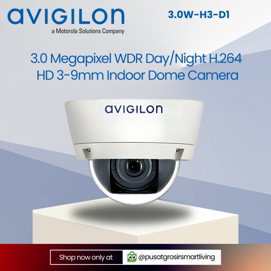 Avigilon 3.0W-H3-D1 3.0 Megapixel WDR Day/Night H.264 HD 3-9mm Indoor Dome Camera