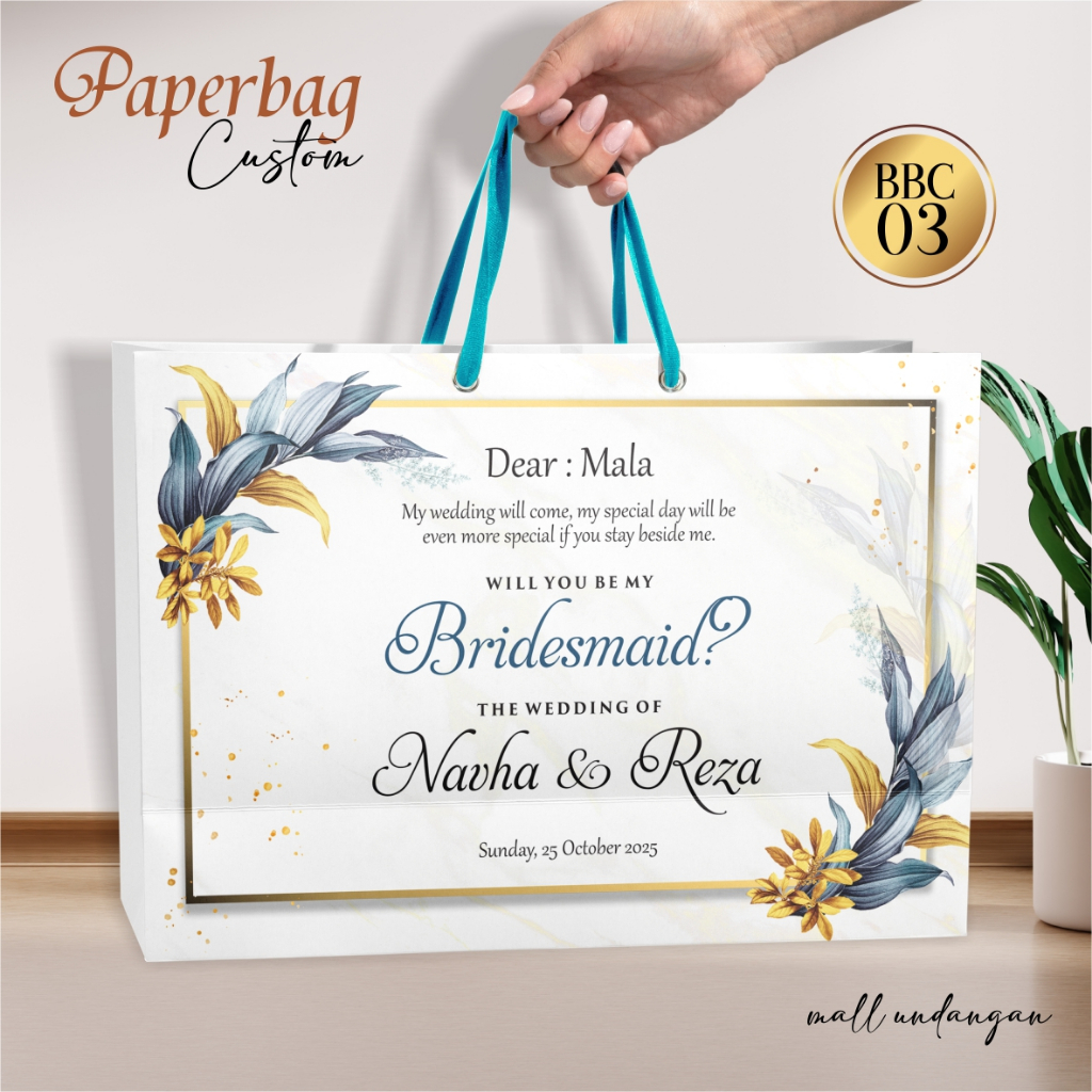 

PAPER BAG BRIDESMAID CUSTOM - TAS PAPER BAG BRIDESMAID SIMPLE BAHAN BRIEF CARD