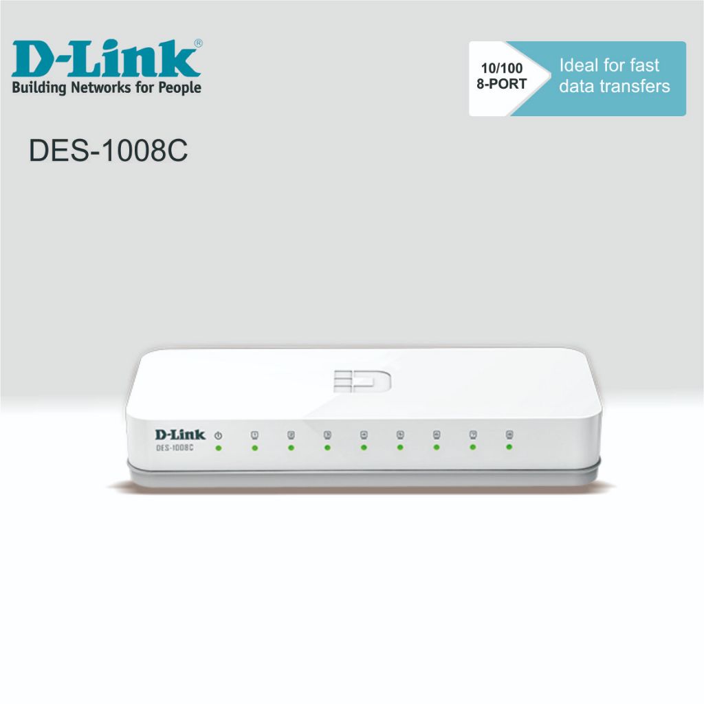 D-Link Switch Hub 8 Port Plastic 100Mbps