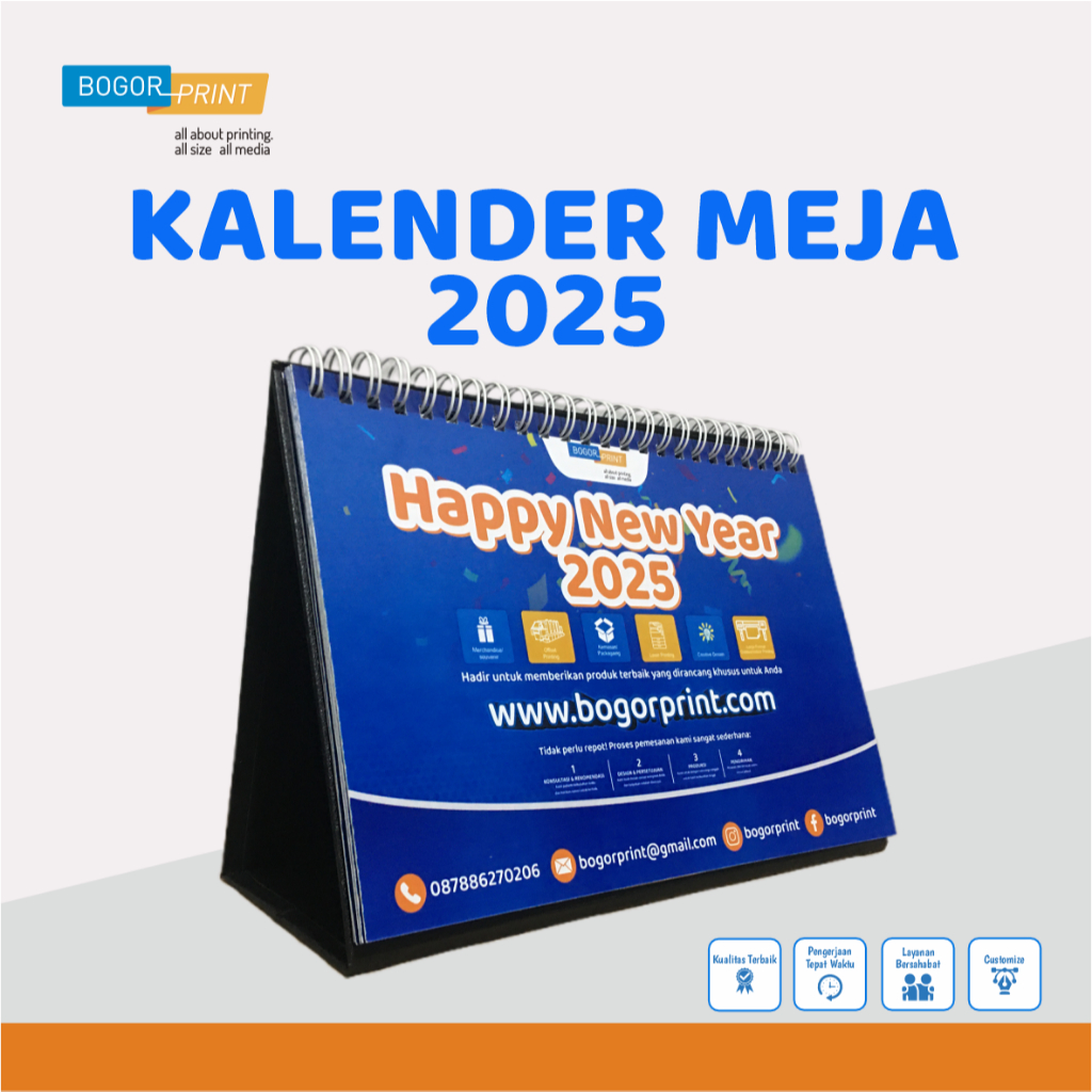 

Cetak Kalender Meja 2025 Custom, Minimalis / Art Karton 260 / Kalender Duduk Aesthetic / Calendar