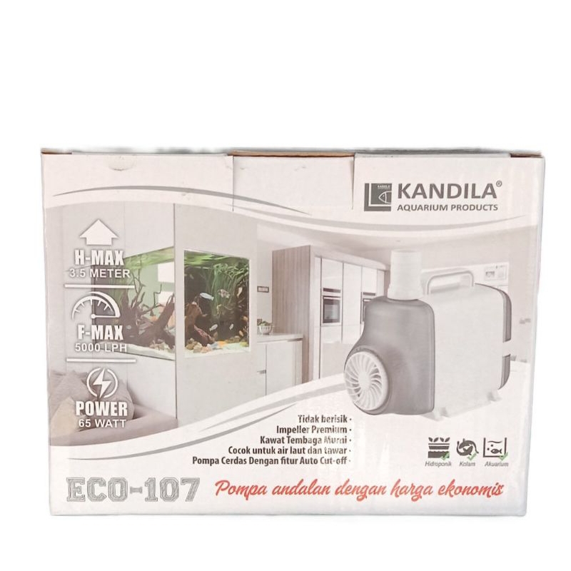 KANDILA ECO 107 Pompa Air Celup Aquarium Water Pump 65 watt 5000 LH