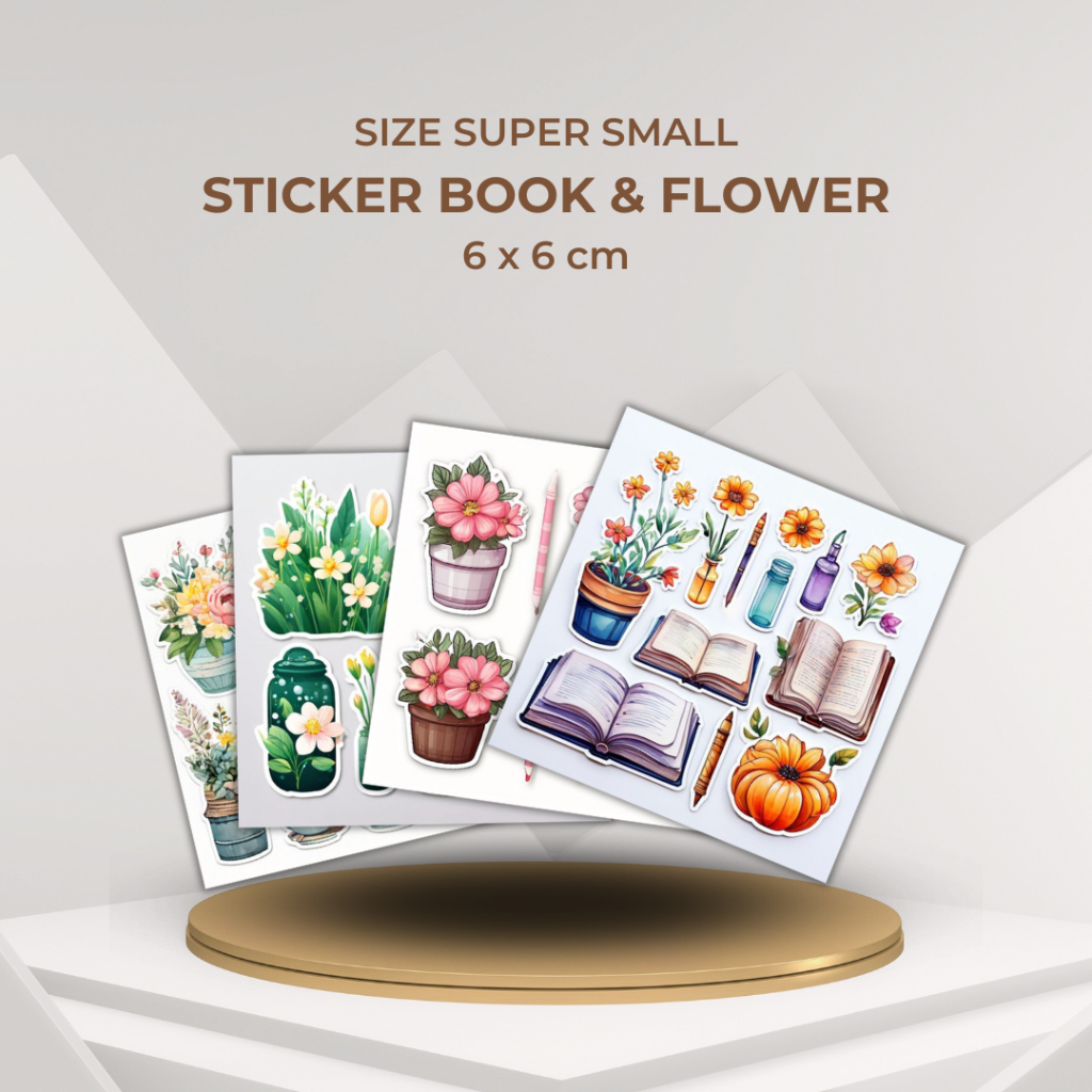 

STICKER BOOKS AND FLOWERS AESTHETIC SERIES STIKER DIY SCRAPBOOK ART KERAJINAN HIASAN BUKU KERTAS KACA KAYU ESTETIK TUMBLR CASE HP LAPTOP AESTHETIK JOURNAL CUSTOM MURAH SUPER SMALL SIZE 6x6 CM