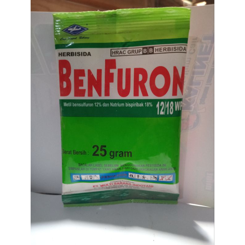 BENFURON 25gram Herbisida Sistemik Pra & Purna tumbuh Padi