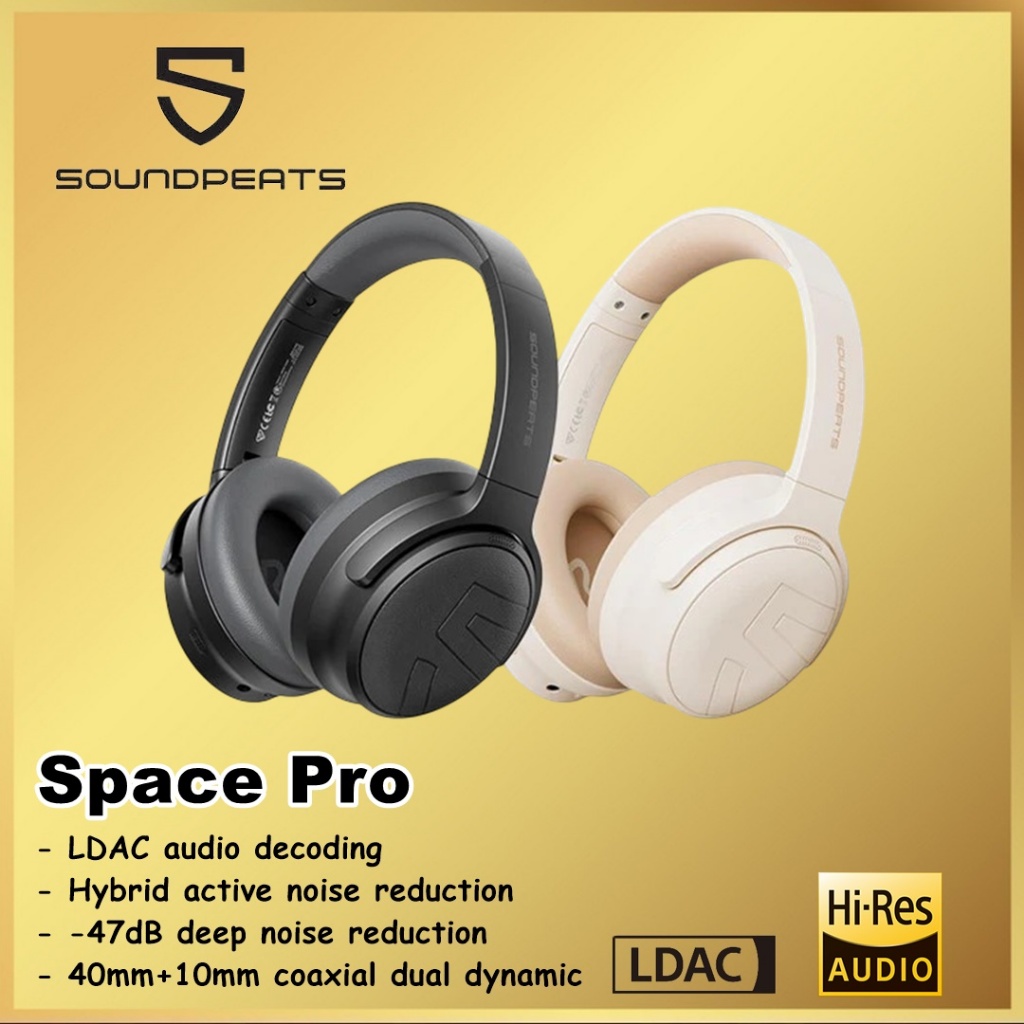 Soundpeats Space Pro Over Ear ANC Active Noise Canceling Headphones