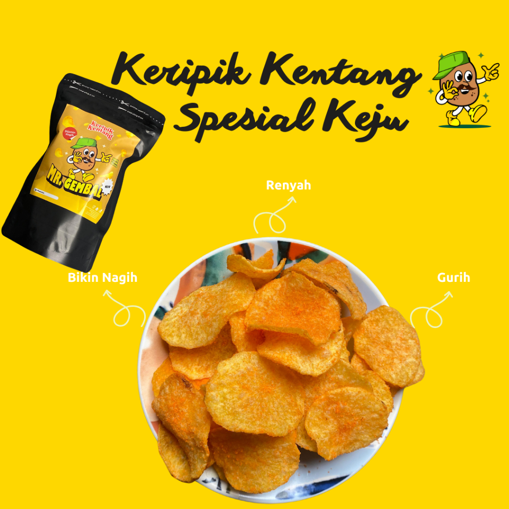 

Keripik Kentang keju 65g Mr. Gembal Camilan Sehat dan Lezat Keripik Kentang Original
