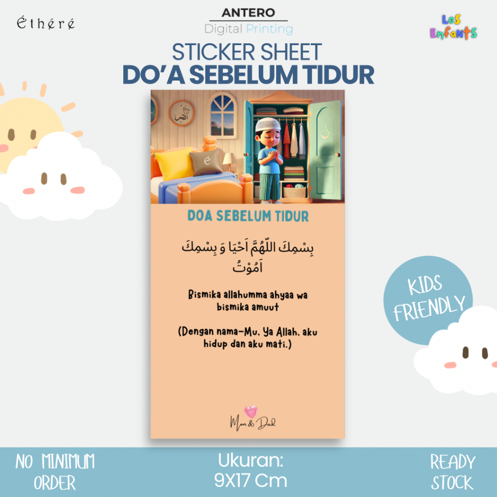 

STIKER DOA SEBELUM TIDUR | STIKER PETUNJUK DOA SEBELUM TIDUR | STIKER VINYL TAHAN AIR | ETHERE KIDS