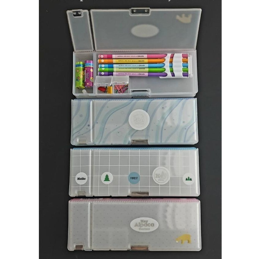 

Kotak Pensil Transparan B-35189 / Tempat Pensil / Pencil Case Transparan B-35189
