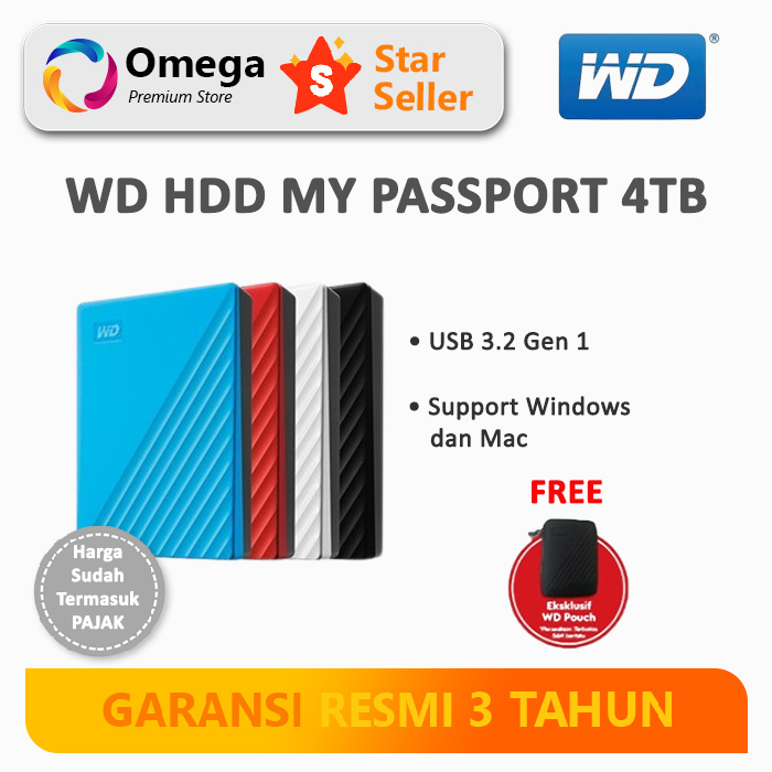WD My Passport New Model 4TB Harddisk External