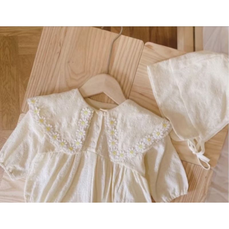 Jumpsuit bayi atau anak perempuan+topi
