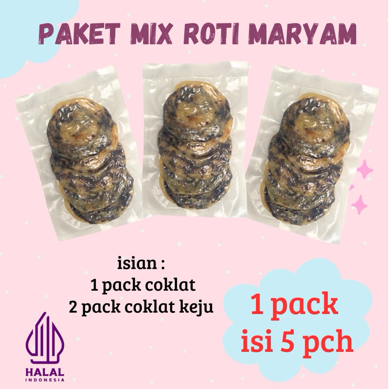 

ROTI MARYAM ISI 15 PCH COKLAT MIX KEJU COKLAT | ROTI CANAI | CANE