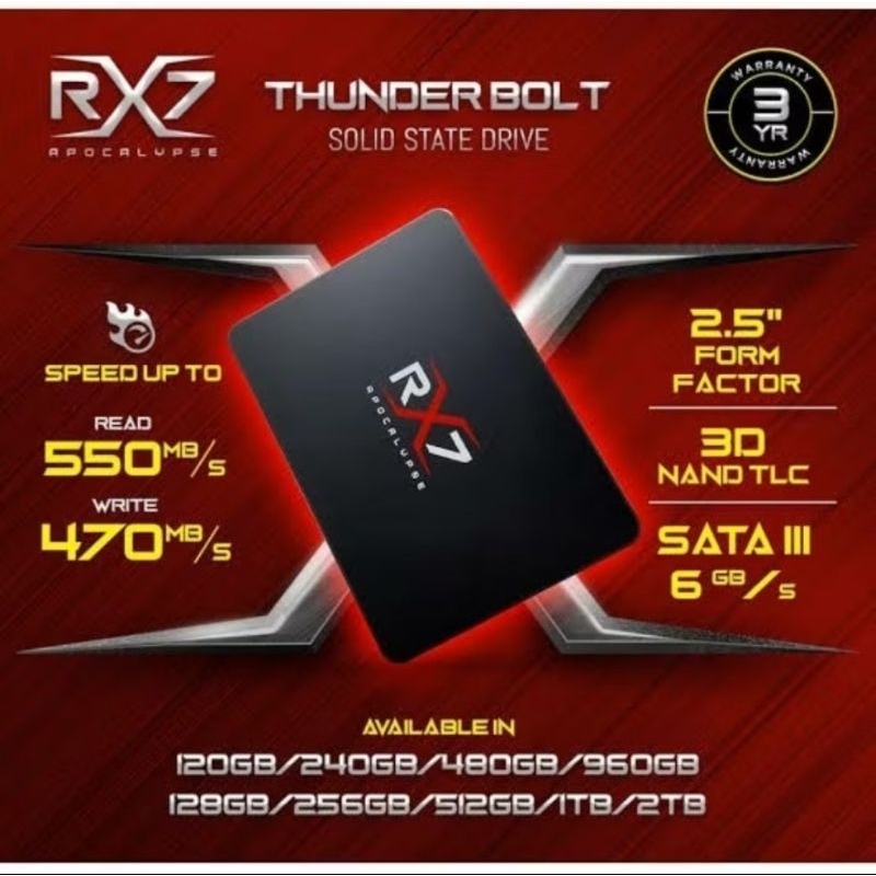 SSD RX7 original garansi resmi 128 256 512 GB, 1 TB Bogor