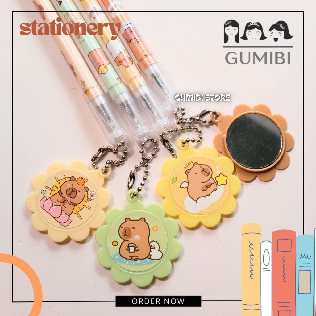 

PULPEN GANTUNGAN CERMIN BUNGA CAPYBARA PEN GEL CAPYBARA GANTUNG PULPEN PENA LUCU TERMURAH GUMIBI STORE