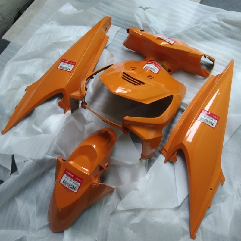 cover body Honda beat karbu orange full halus original