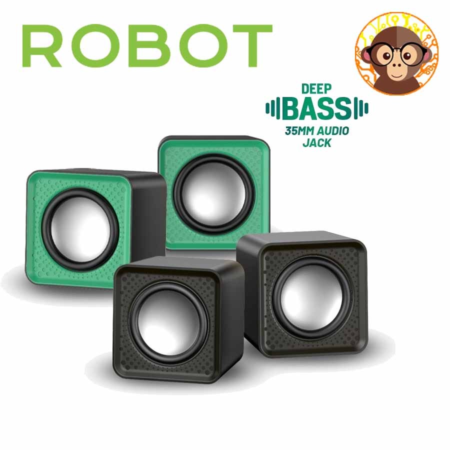 Speaker Robot RS260 Kabel USB Deep Bass 35mm Audio Speaker Music Mini Computer Laptop Original