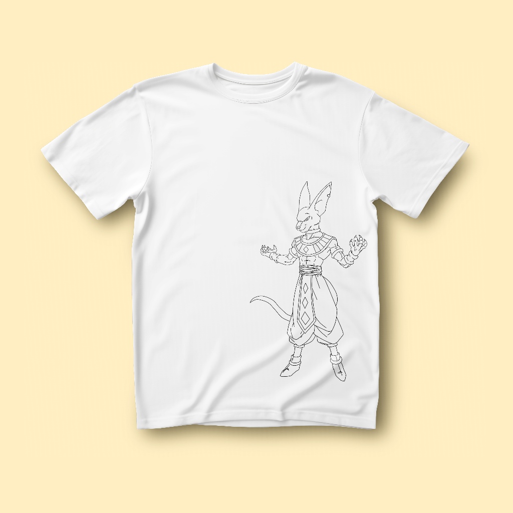 Kaos Dragon Ball Beerus Lineart original FatBoB T-Shirt