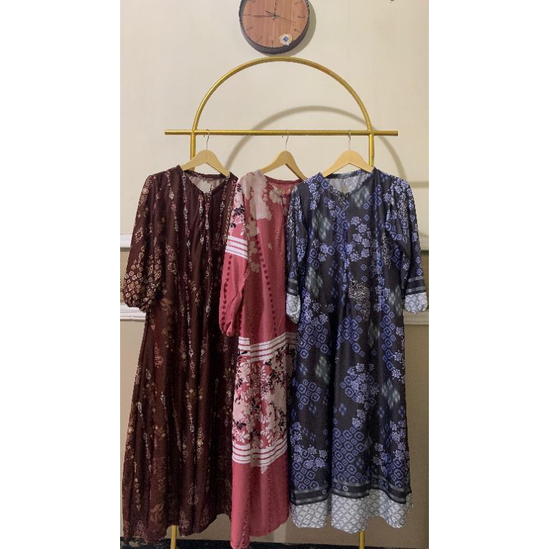 Gamis motif etnik murah meriah 100rban dapat 3 pcs realpict