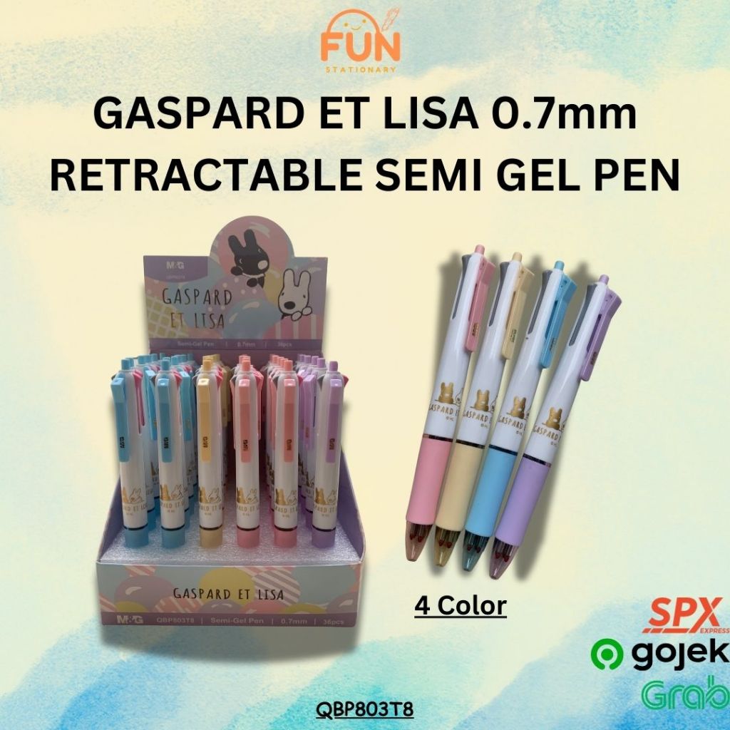 

PENA 4 WARNA BOLPEN 4 WARNA MOTIF GASPARD ET LISA 0.7mm RETRACTABLE SEMI GEL PEN