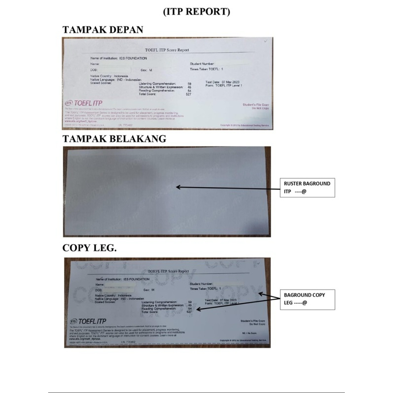 

ITP SCORING REPORT TERMURAH SERTIFIKAT ITP SCORING REPORT TOEFL