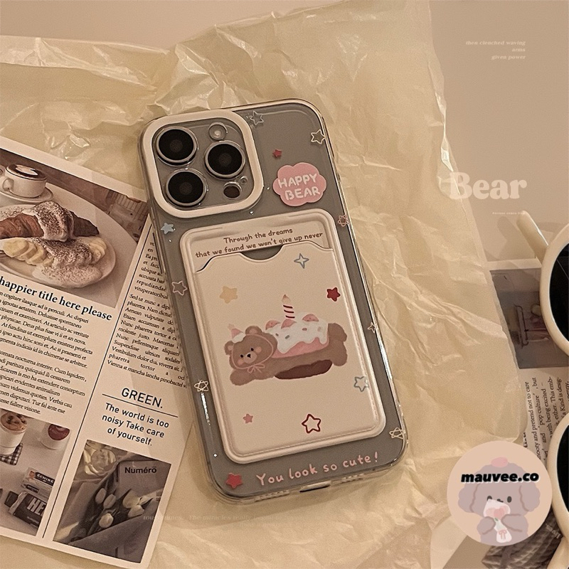 [READY] IPHONE CASE BIRTHDAY BEAR CARD HOLDER CASING IPHONE