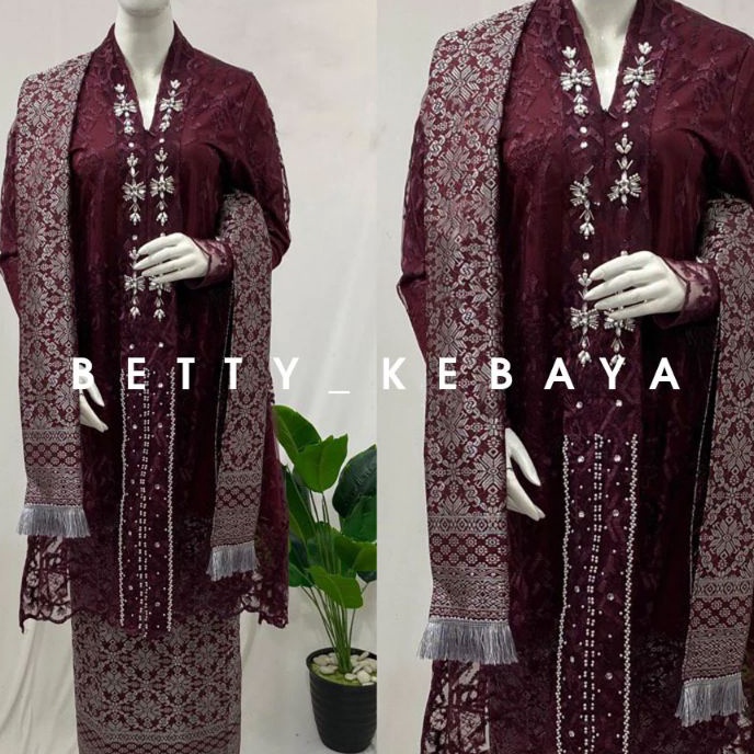 Top FREE HIJAB SET KEBAYA SONGKET SELENDANG V KART BY BETTY KEBAYA  KEBAYA JUMBO LD 13  KEBAYA IBU B